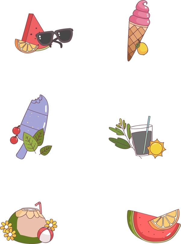 水果簡(jiǎn)約裝飾元素