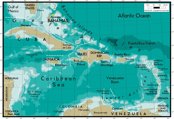 世界上的精致的材料矢量地图的安的列斯群岛地图