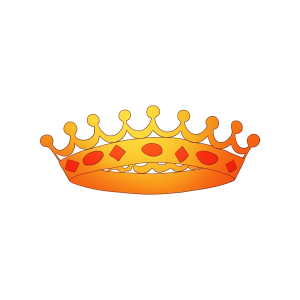 手绘橙色的皇冠插画