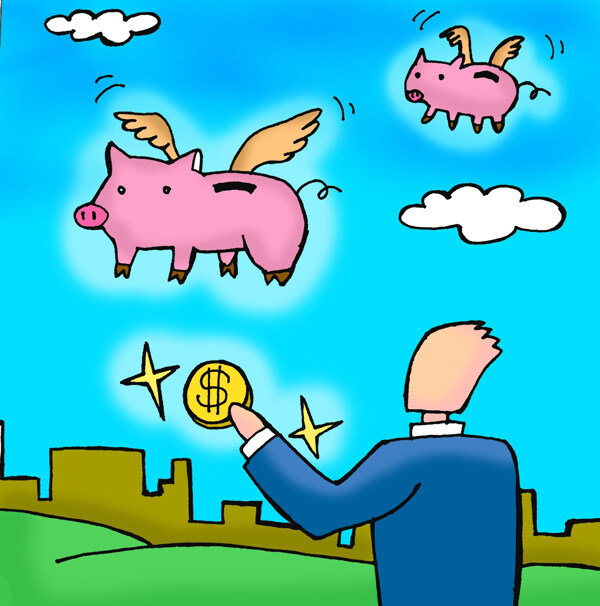 金钱猪漫画