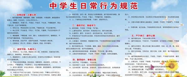 學(xué)校宣傳日常中學(xué)生守則