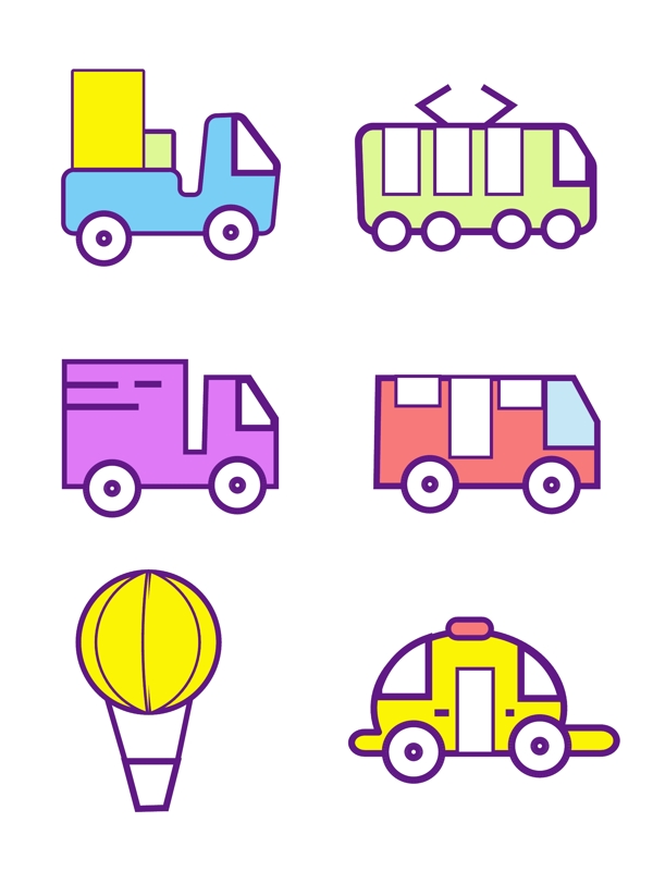 圖標(biāo)汽車簡(jiǎn)約幾何交通工具可商用元素