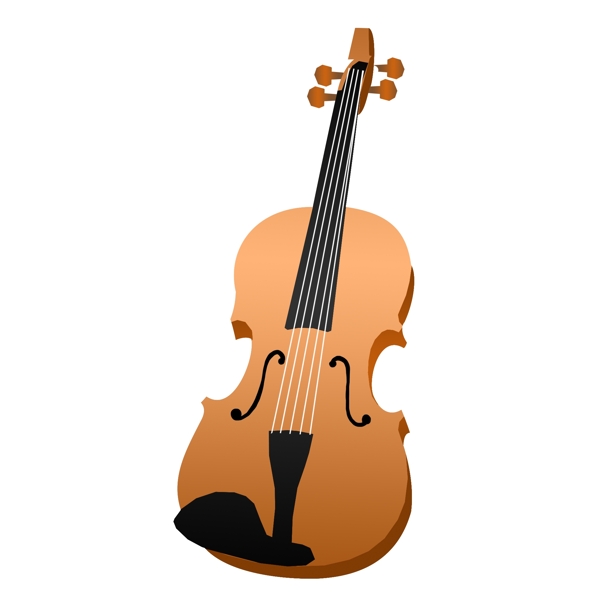 手绘逼真乐器小提琴