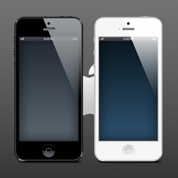 iPhone5手机机身模板设计PSD素材