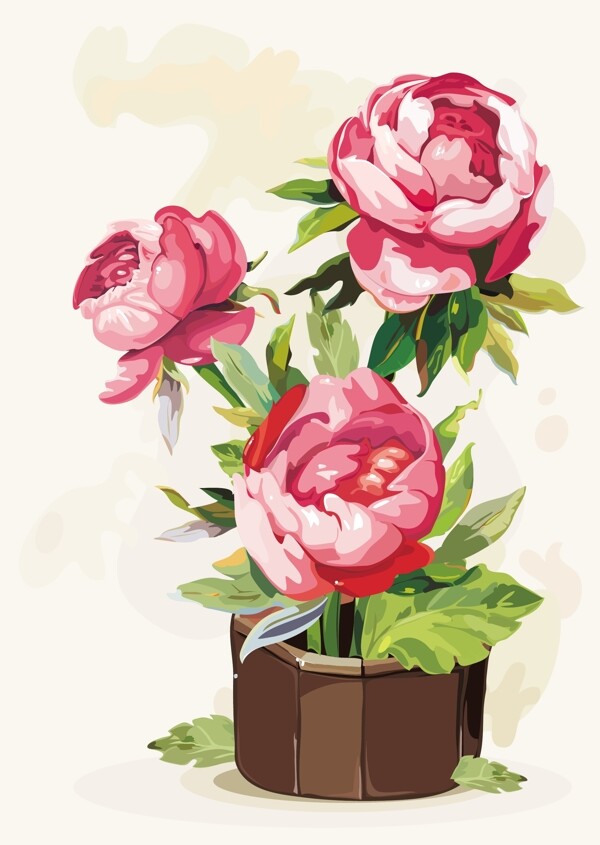 藝術(shù)插花繪畫矢量圖