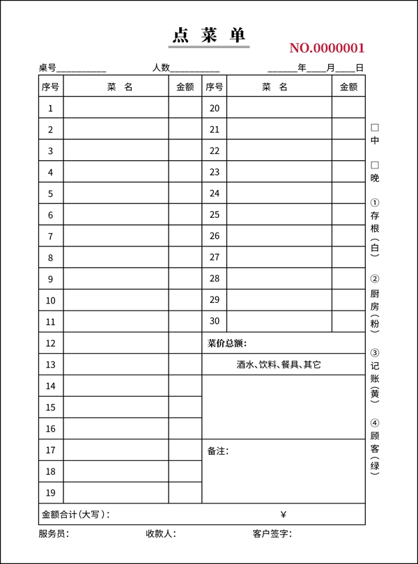 點(diǎn)菜單圖片