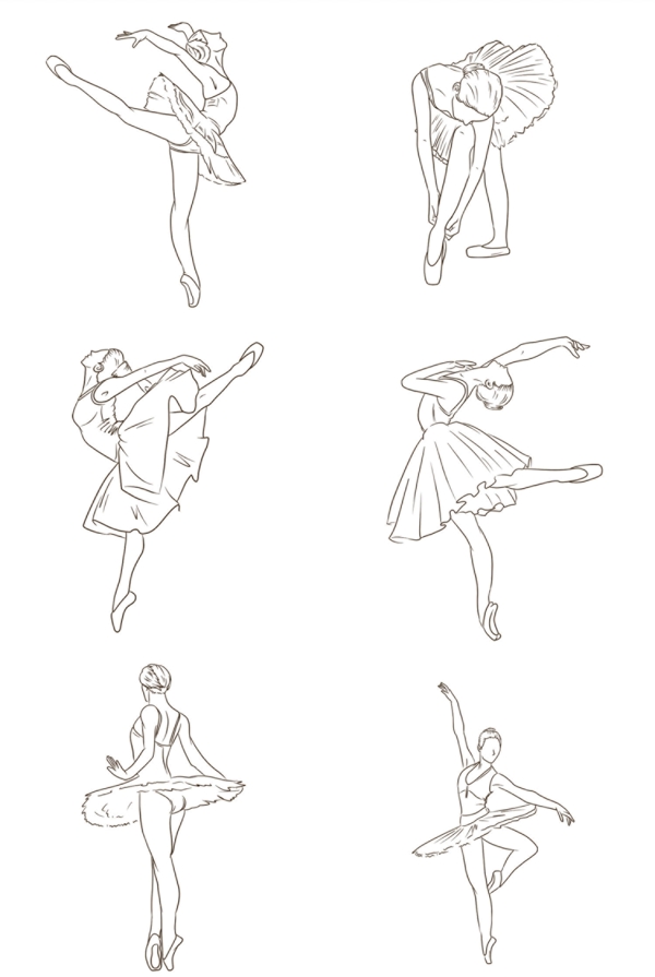 手绘线条芭蕾舞者图片