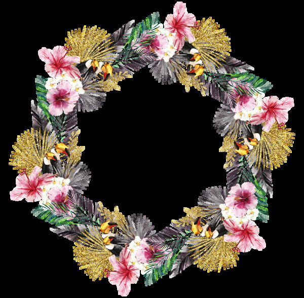 圓形精致花環(huán)明素材