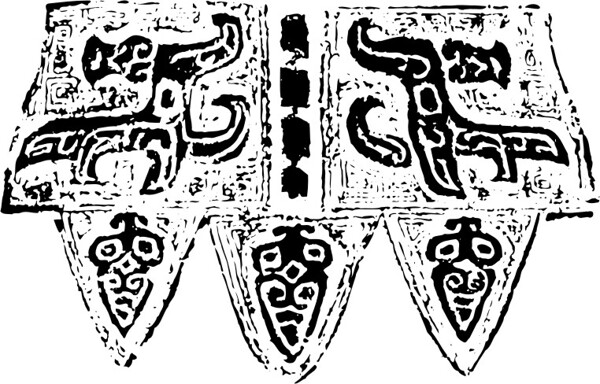 印花矢量图古代文字器皿抽象民族免费素材