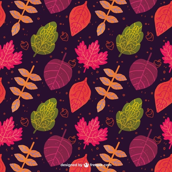 五颜六色的树叶秋天的模式