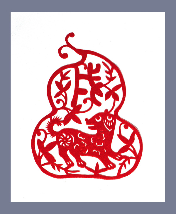 剪紙狗圖片