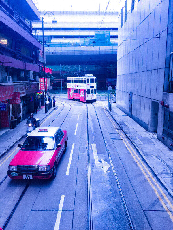 香港街道叮叮车巴士