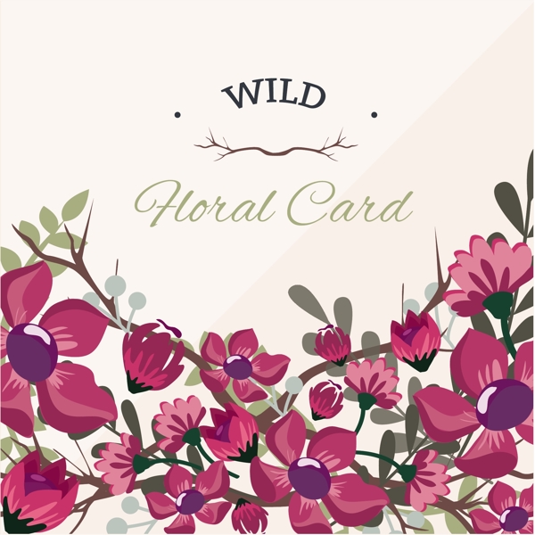 优雅花卉卡片素材