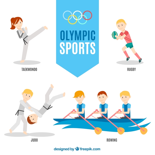 4种创意奥运会项目设计矢量图