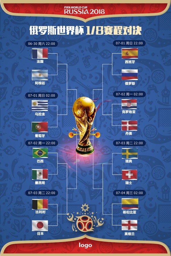 世界杯18赛程图海报