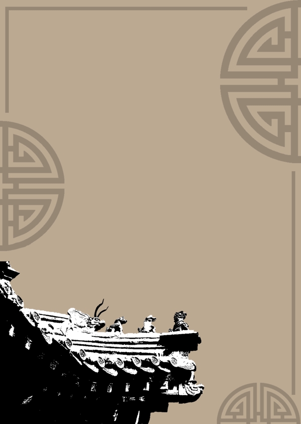 古風(fēng)中國風(fēng)房檐展板背景
