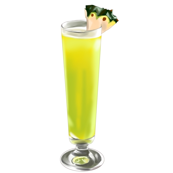 卡通黄绿色果汁