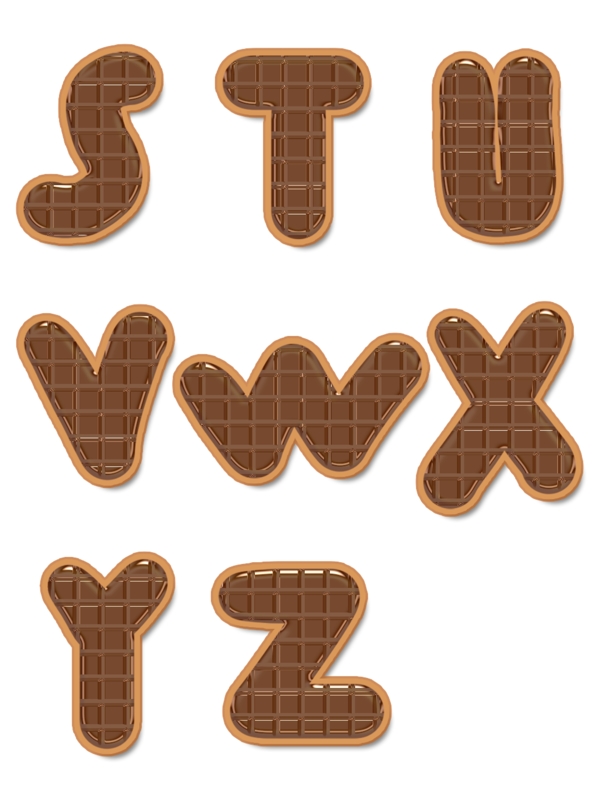 巧克力藝術(shù)字餅干英文字母26個(gè)字母甜品