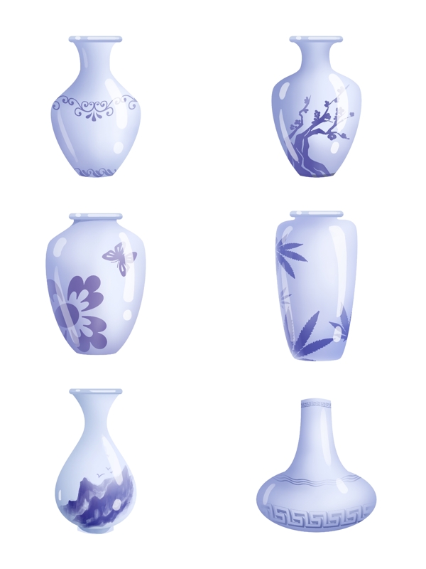 手绘白色中式青花瓷器