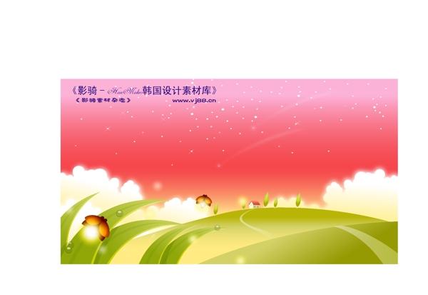 夢(mèng)幻風(fēng)景HanMaker韓國(guó)設(shè)計(jì)素材庫(kù)背景花紋底紋抽象線條