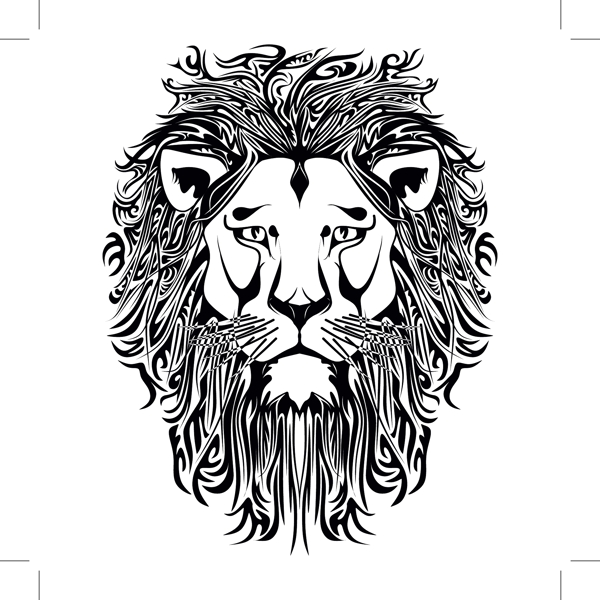 雄狮头图案花纹