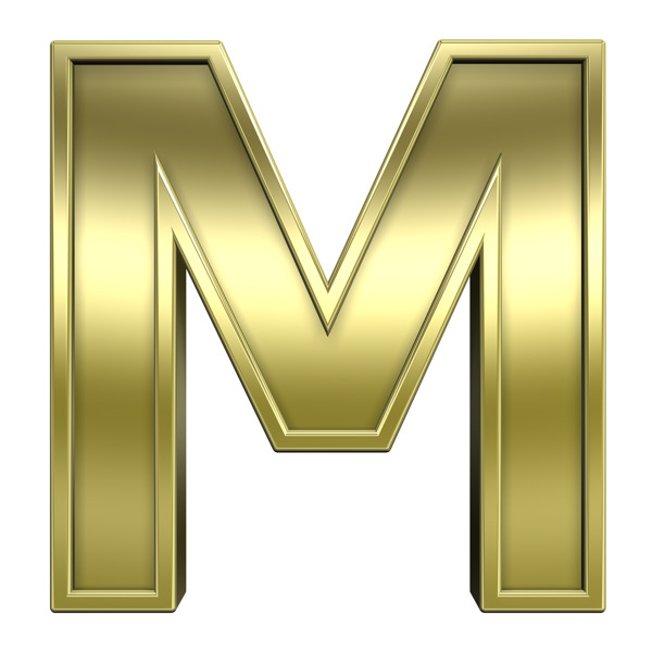 從閃亮的金框字母集的一封信