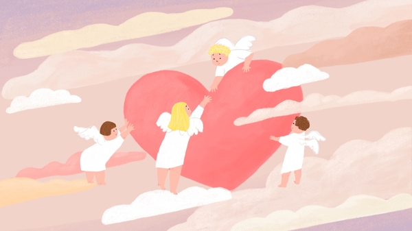 国际慈善日爱心天使插画