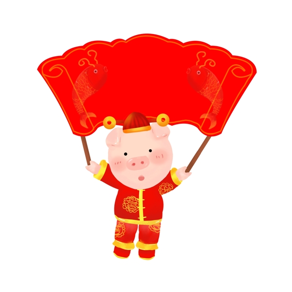 豬年邊框裝飾新年中國風(fēng)矢量可商用元素
