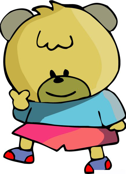 位圖卡通動物熊可愛卡通色彩免費素材