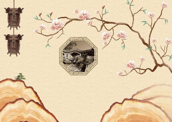 新中式背景墻