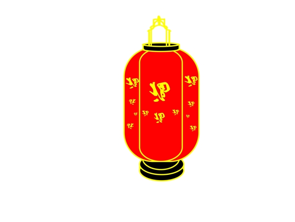 手绘中国风红盏灯灯笼图