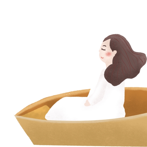 船上女人裝飾圖案
