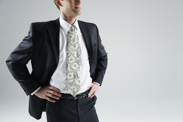 钞票图案领带商务男士图片