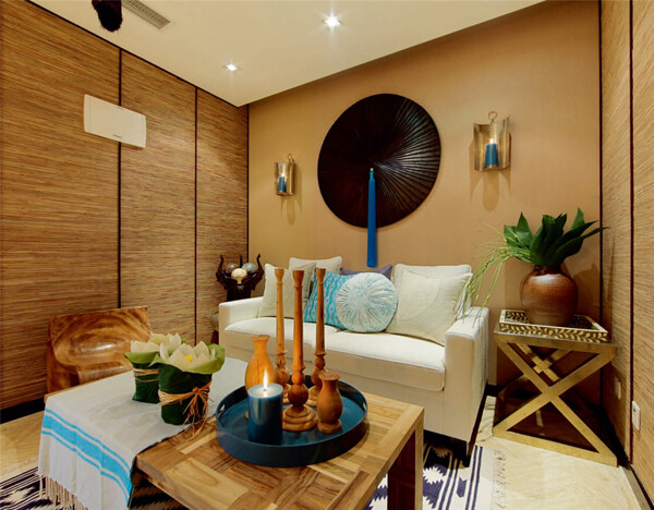 东南亚客厅客厅小户型白色沙发室内装修图