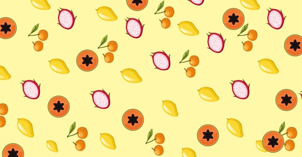 黄色木瓜水果促销海报背景