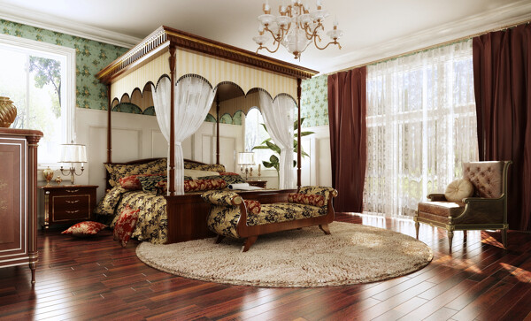 欧式古典卧室图片