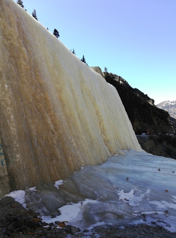 冰川瀑布风景图片