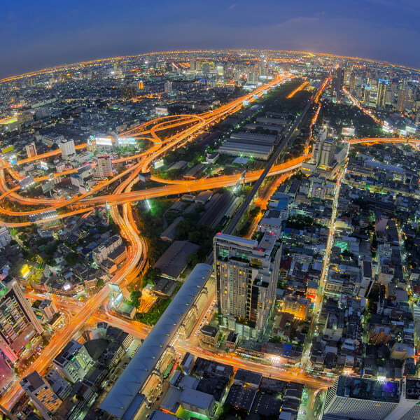 鸟瞰城市夜景