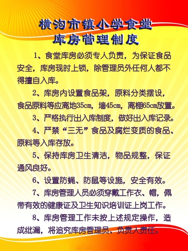 食堂庫(kù)房管理制度圖片