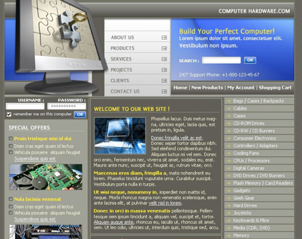 硬件研发中心网页模板