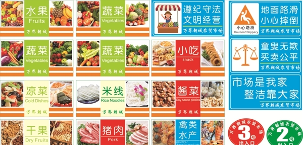 菜市場農(nóng)貿(mào)市場掛牌標(biāo)語分區(qū)