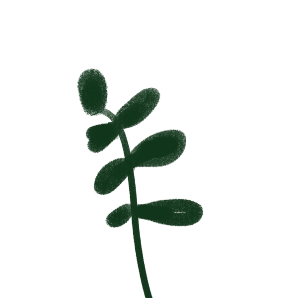 卡通深绿色小叶子植物
