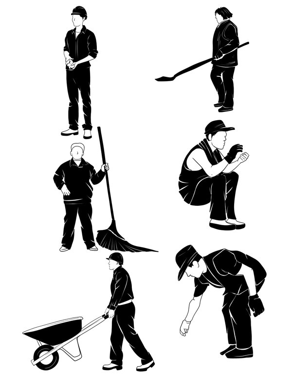 五一劳动节工人插画图片