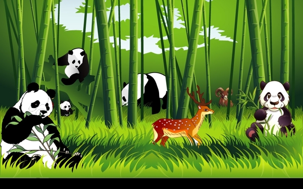 熊猫竹林动物图片