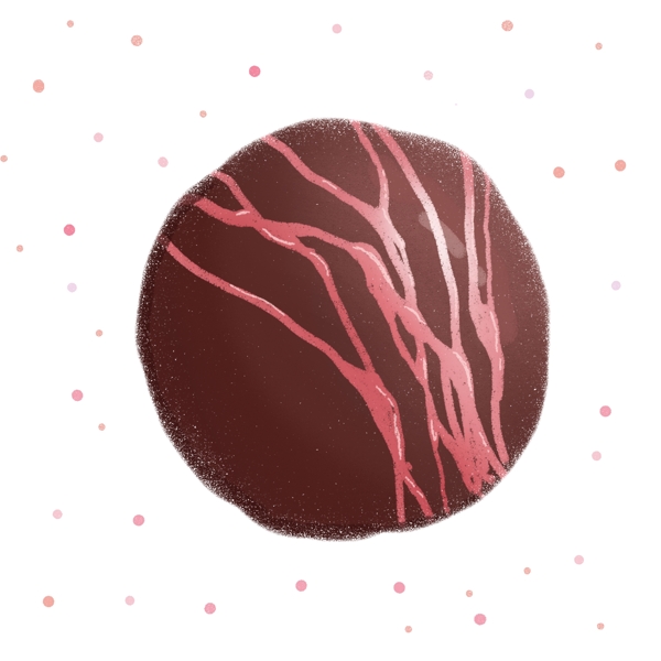 粉色情人节手绘风巧克力球美食食物可商用