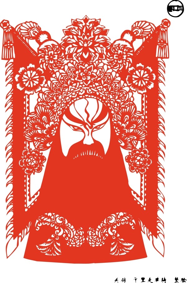 印花矢量圖民族臉譜色彩紅色免費素材