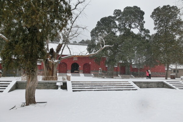 会善寺冬季雪景图片