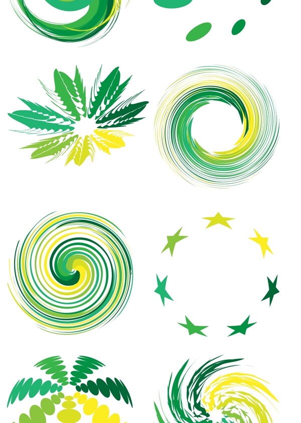 绿色图形动感LOGO图标设计