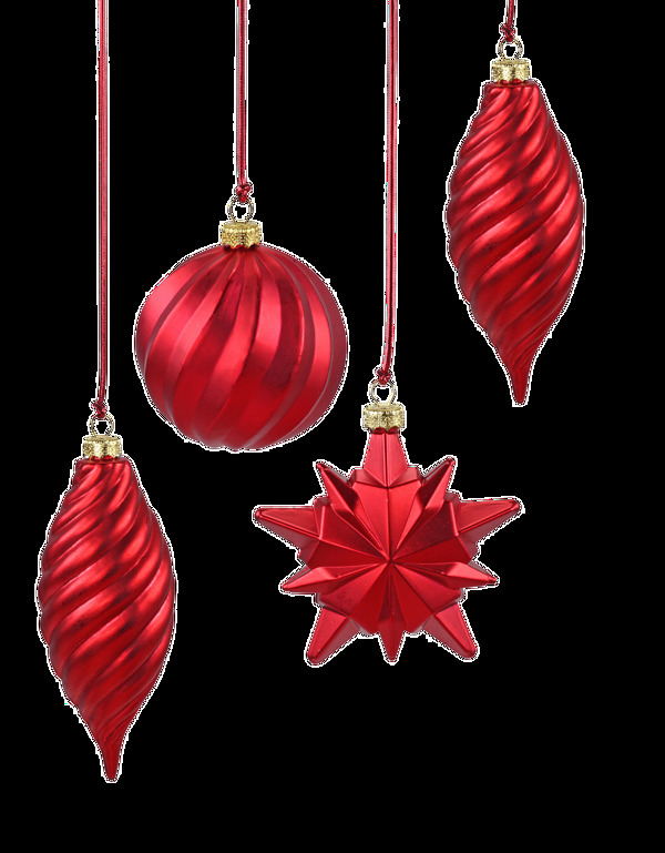 圣诞节红色吊饰透明素材