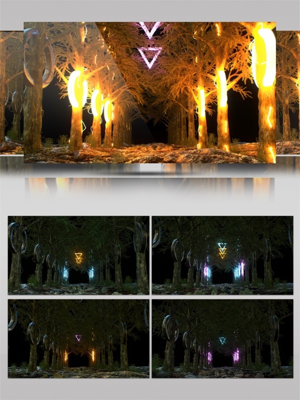 金色激光之树动态视频素材